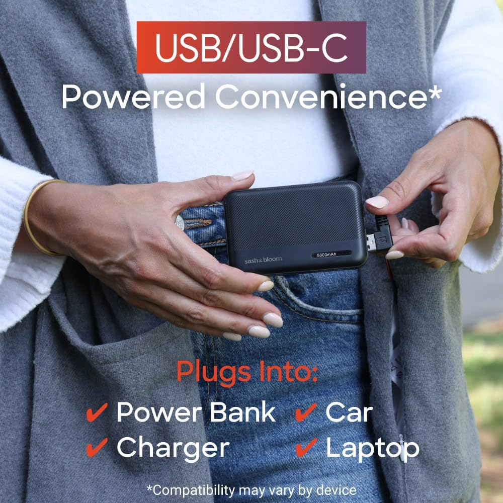 Sash & Bloom Heated Scarf Grey &ndash; Super-Soft and Stylish Portable, with Pockets, 3 Settings, Heats up to 55 Degrees, Auto-Off, for Sport Games, Camping, Hiking, Walking, Office, Home image number 1