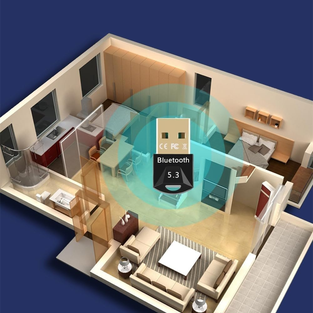 Bluetooth Adapter 5.3, Bluetooth Stick for Windows 11/10/8,1/7, USB EDR Bluetooth Dongle for PC, Laptop, Desktop image number 5