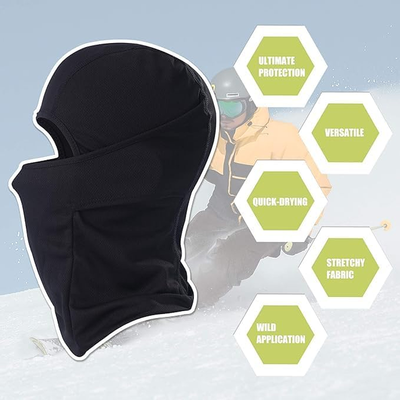 Balaclava Face Mask Adjustable Windproof UV Protection Hood image number 3
