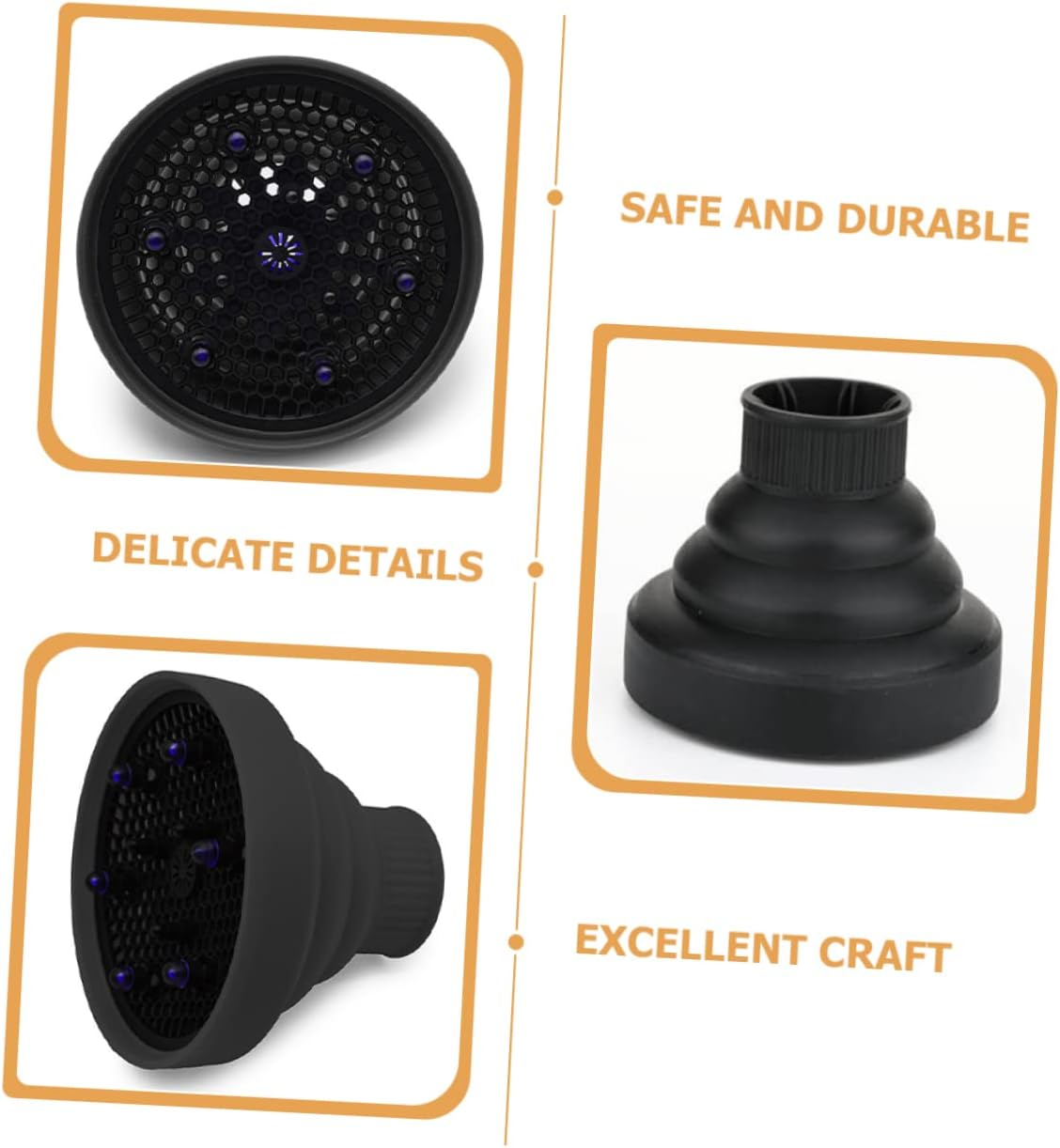 FOMIYES 3Pcs Silicone Hair Dryer Diffuser Cover Portable Hair Dryer Diffuser Attachment for Nozzle image number 6