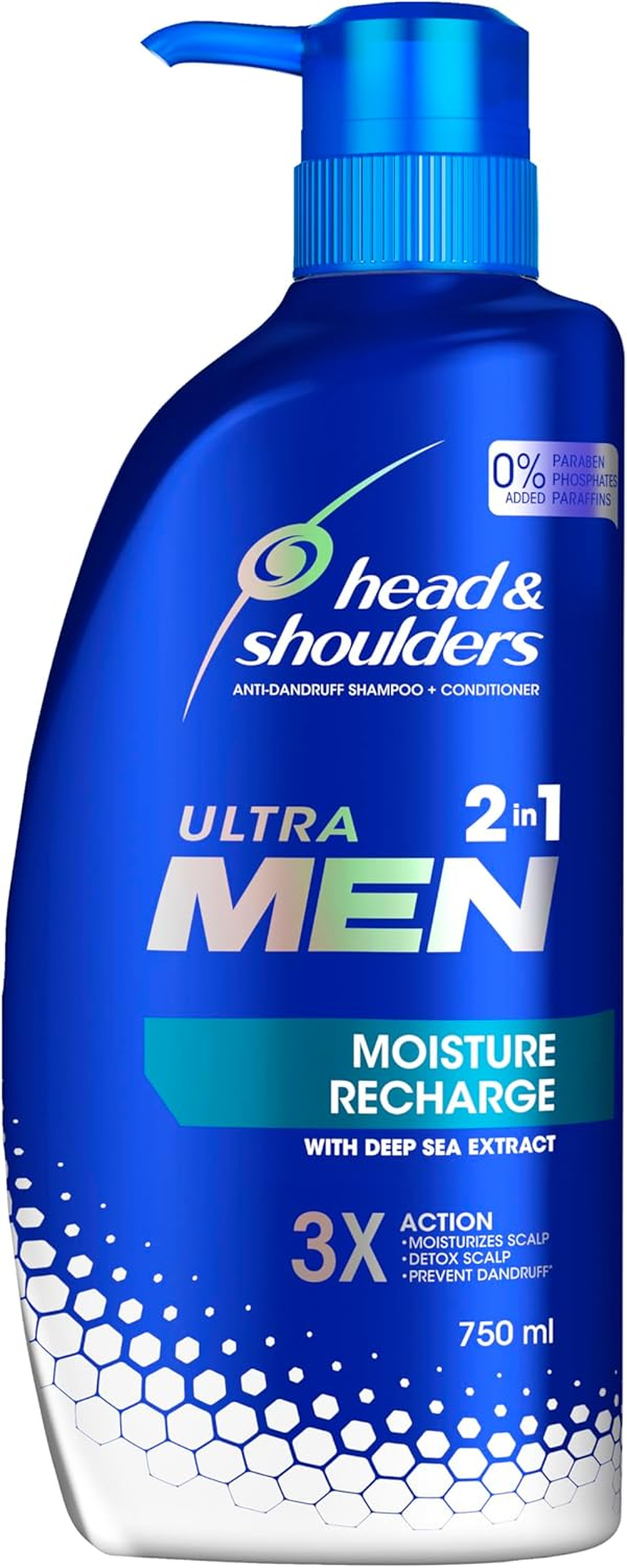 Head & Shoulders Ultra Men 2-In-1 Moisture Recharge Anti-Dandruff Shampoo and Conditioner 750 Ml image number 1