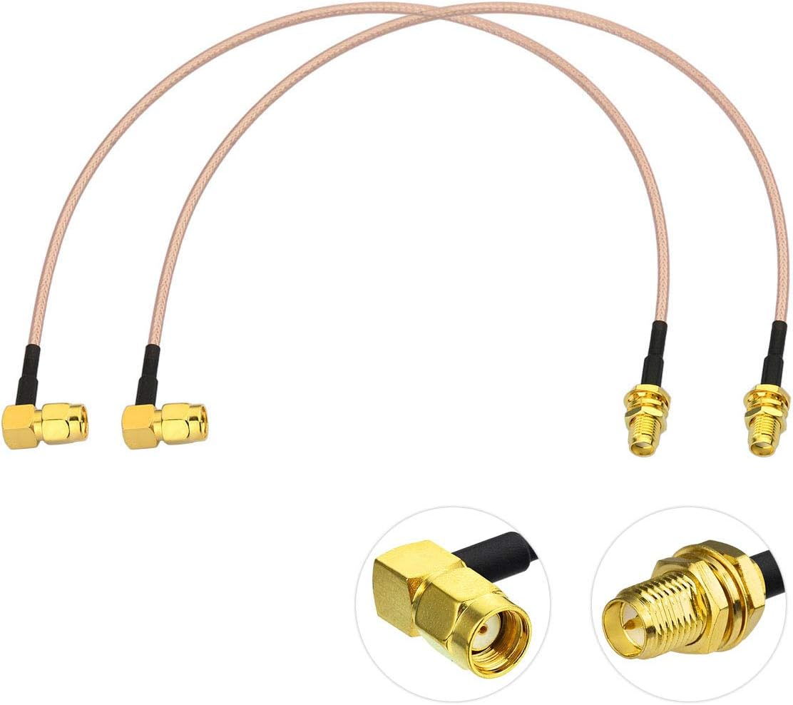 Bingfu Wifi Aerial Antenna Extension Coaxial Cable RP-SMA Male to RP-SMA Female RG316 30Cm (2-Pack) for Wifi Router Extension and Security Camera Wireless PCI Express PCIE Network Card Wifi Adapter