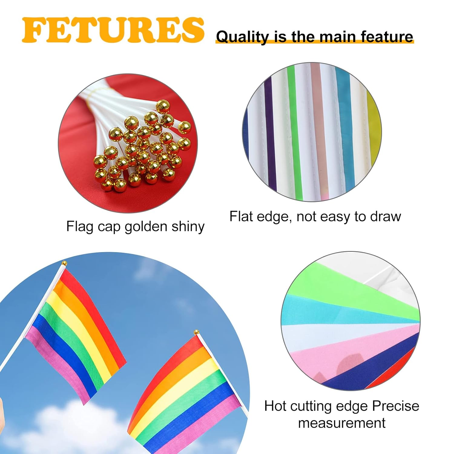 30 Pack Mini Plain Blank Flag Solid White Small Flag White DIY Flags on Stick,Perfect Decorations Themed Party,Grand Opening,Kids Birthday,Sports Clubs,Festival Events image number 5