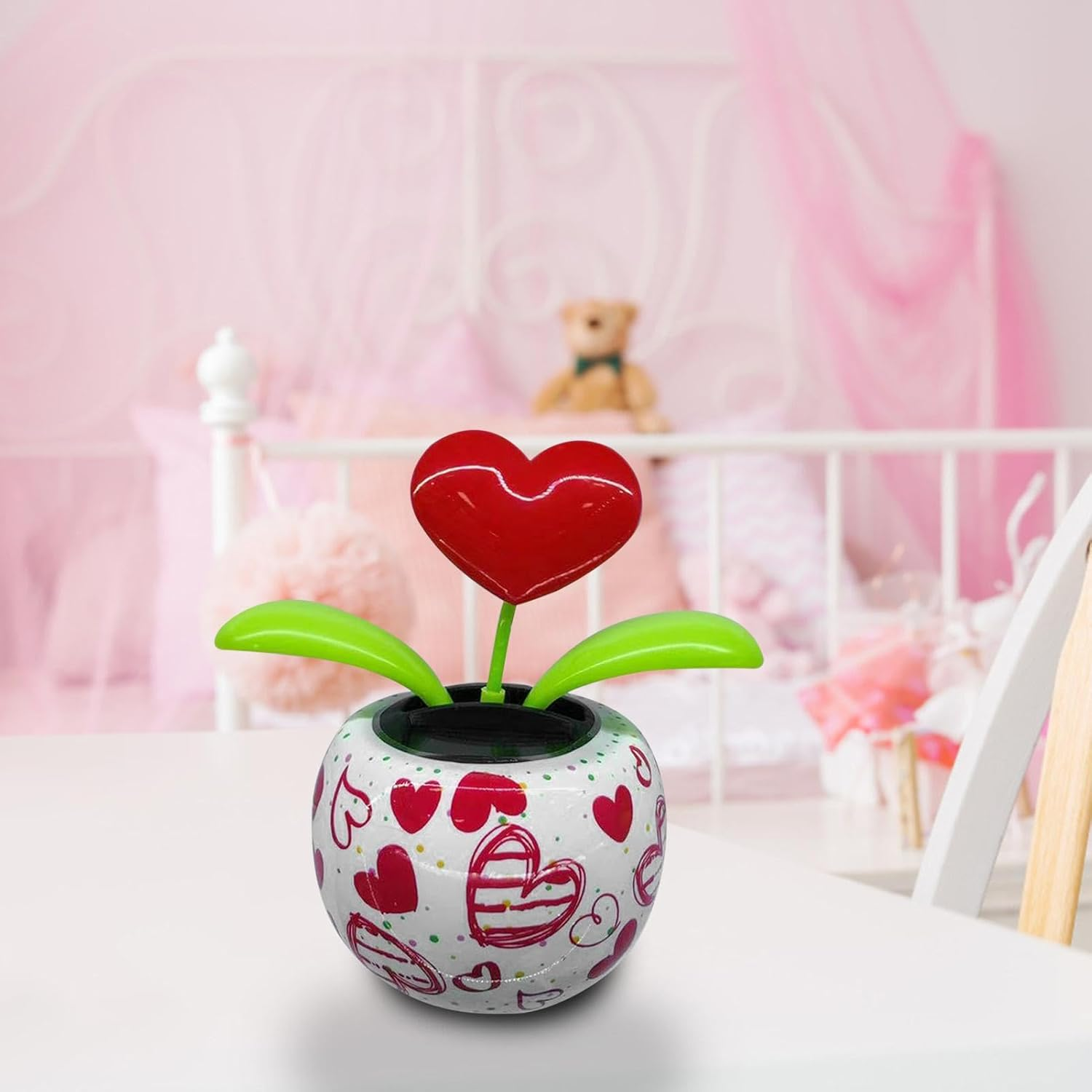 Solar Powered Flower | Solar Dancing Flower | Car Dashboard Flower Decoration | Dancing Flower Pot | Floral Swinging Toy | Car Windowsill Decoration for Dashboard Office Home Desk Window image number 1
