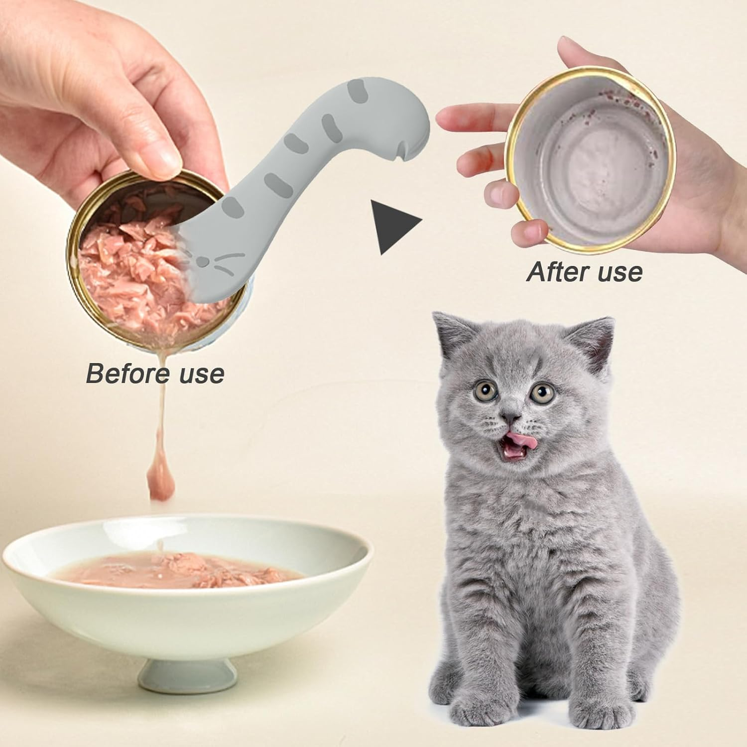 KUBDPQOR Pet Food Can Lid Set, Versatile Cat Food Lid and Cat Spoon/Can Opener for Cat Food Cans, for Dogs and Cat Food, Fits Almost All Food Cans