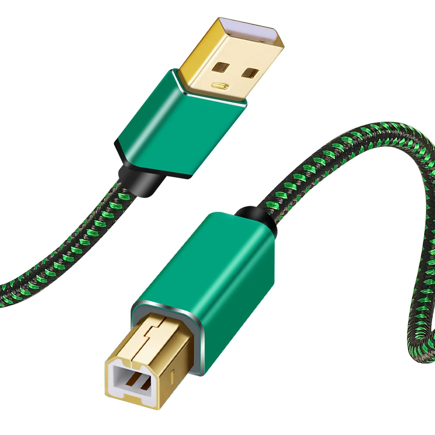 Printer Cable 3M, USB a to Type B Braided High Speed Data & Power Cord 2.0 Long Midi Replacement Cable for Printer/Midi Keyboard Piano DJ Controller/Computer Laptop and More image number 3