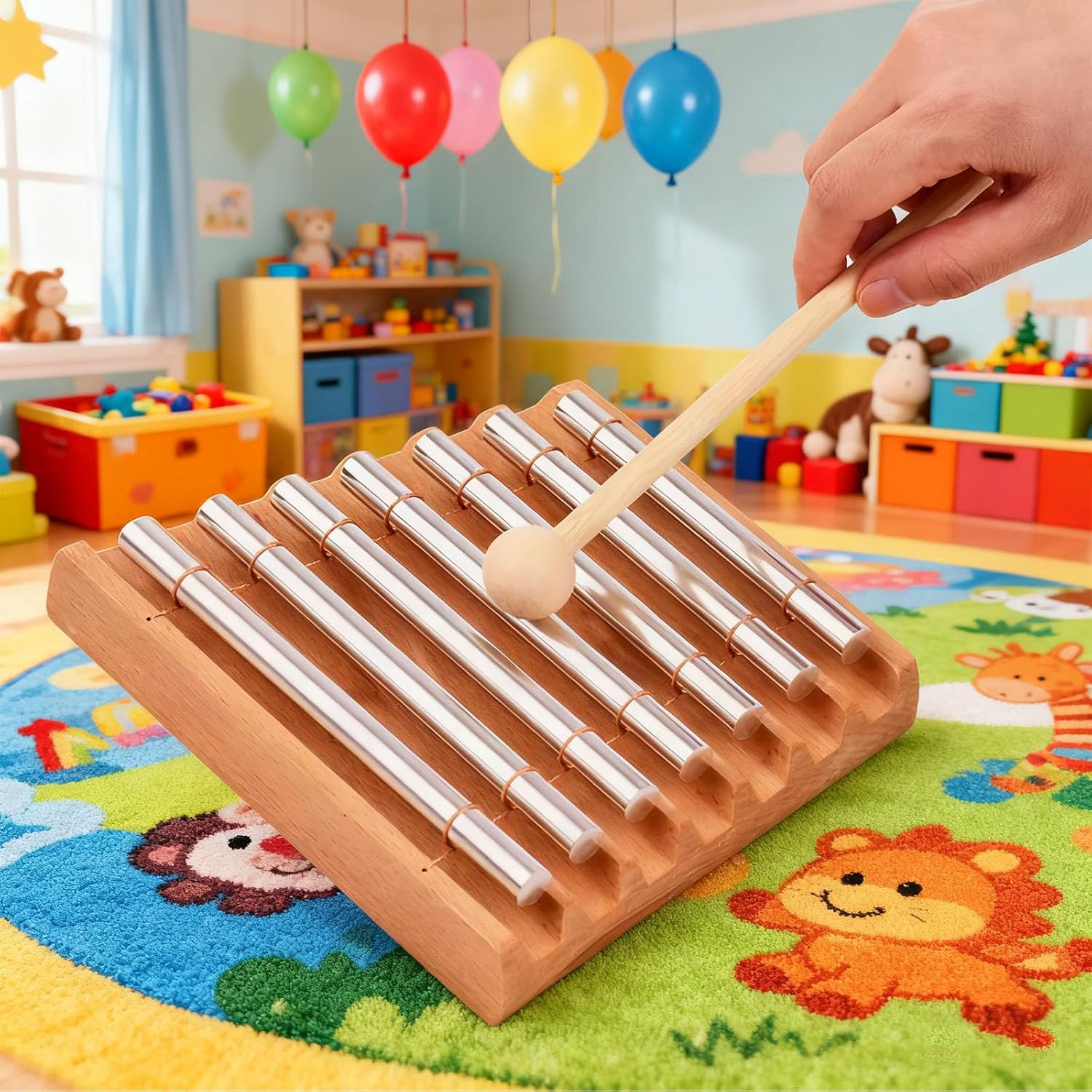 7-Tone Hand Chime Bell Set for Sound Therapy - Ideal for Yoga, Meditation, Chakra Balancing & Mindfulness Relaxation image number 5