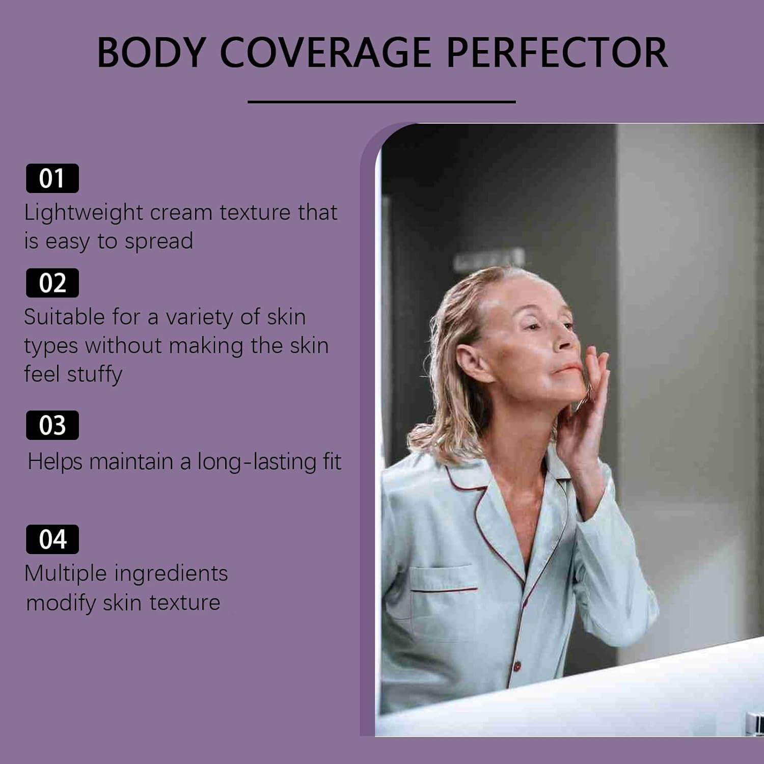 Body Coverage Perfector, All over Complexion Perfector, Tattoo Cover up Cream, Long-Lasting Lightweight Body Foundation, Waterproof Sweatproof Face Concealer, Even Skin Tone (2Pcs Natural) image number 5