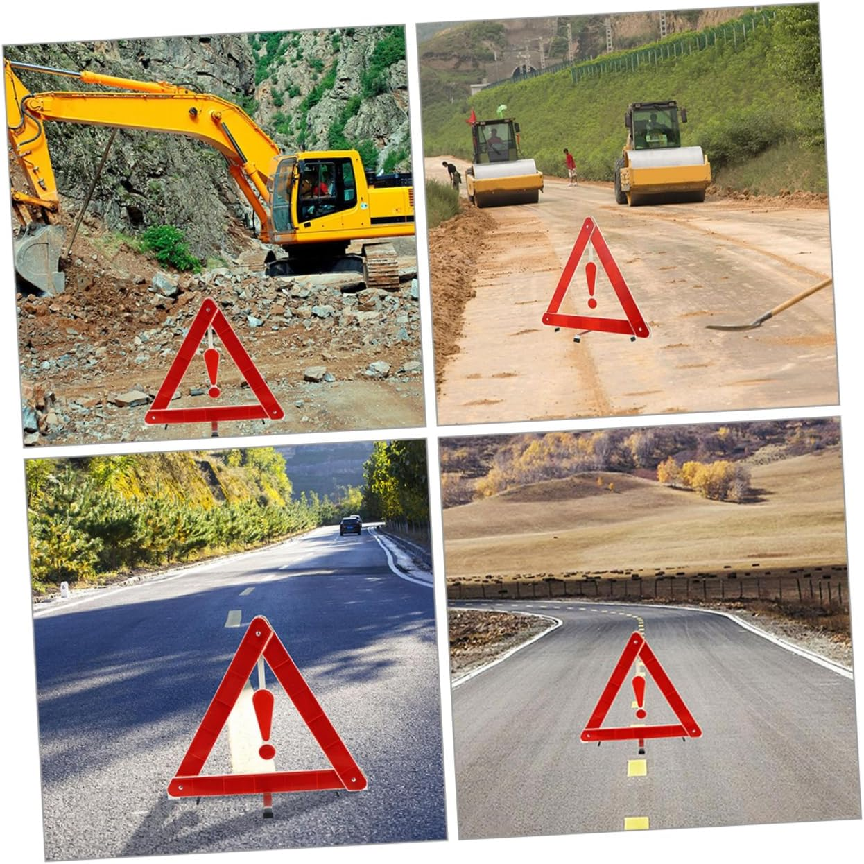 3Pcs Reflective Triangle Warning Signs Foldable Emergency Roadside Safety Kit for Vehicles and Trucks 302 Small Box image number 2