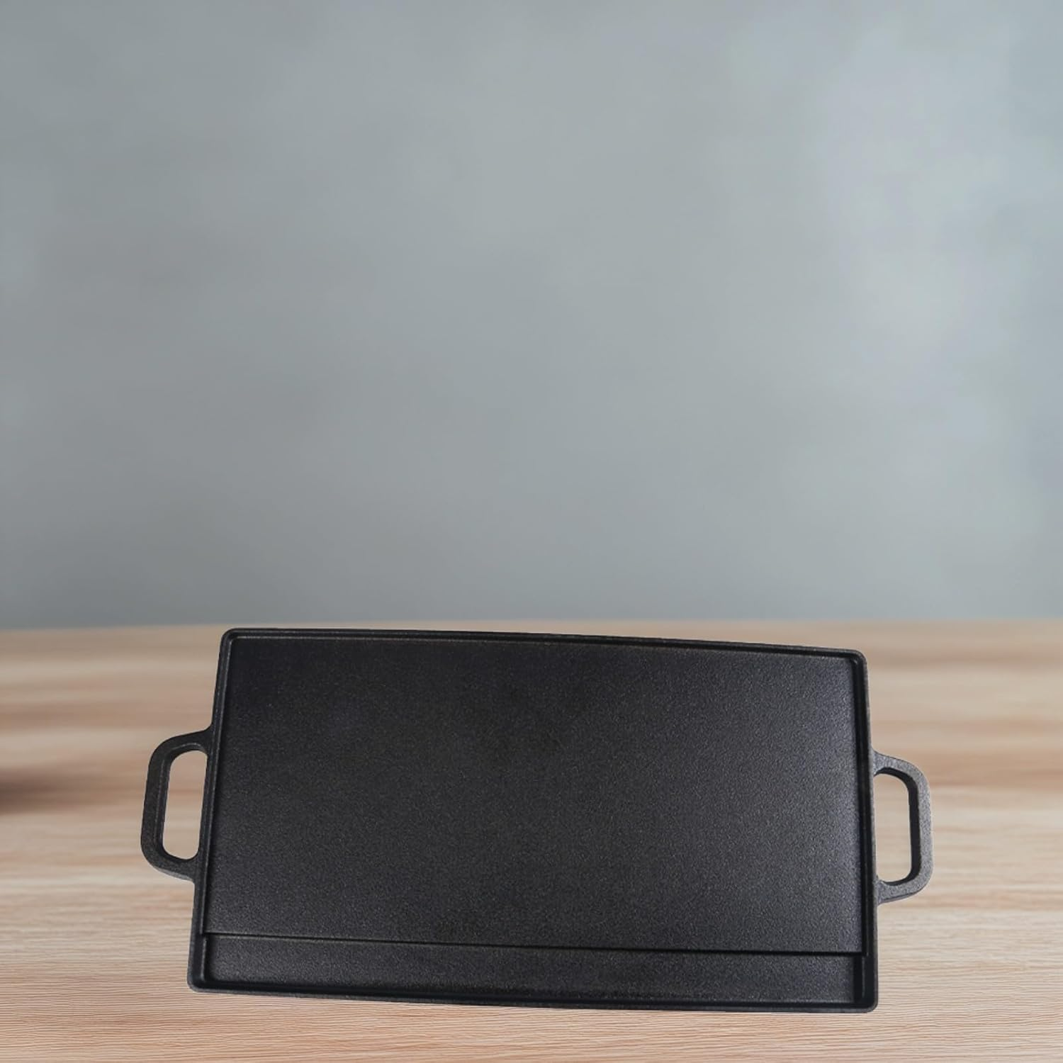 1X Cast Iron Griddle 50X23CM - Double-Sided Flat/Ridged Design, Griddle Pan for Stovetop, Camping & Fire Pit, Perfect for Grill BBQ, Steaks, Vegetables image number 2