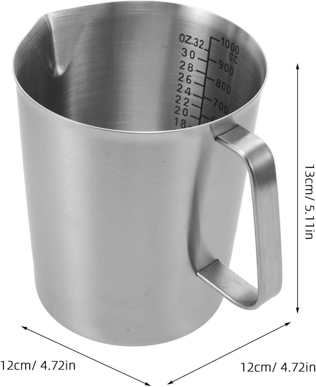 Iplusmile Large Capacity Stainless Steel Measuring Cup Handle Measuring Cup Scale for Milk Coffee Espresso Household for Baking image number 4