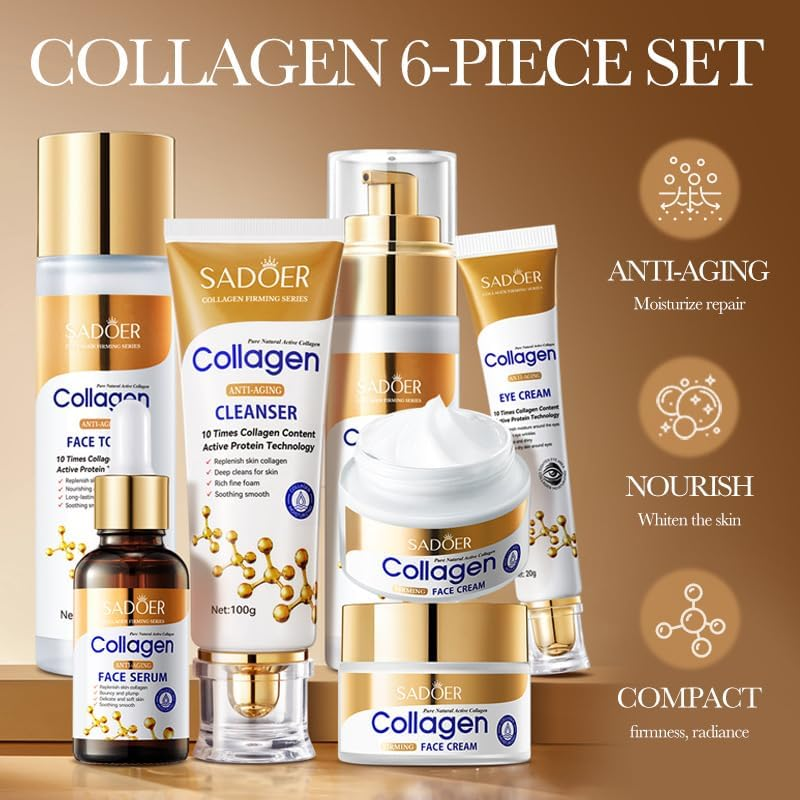 SADOER Collagen Firming Series Luxury Skincare Set, 6-Piece image number 6