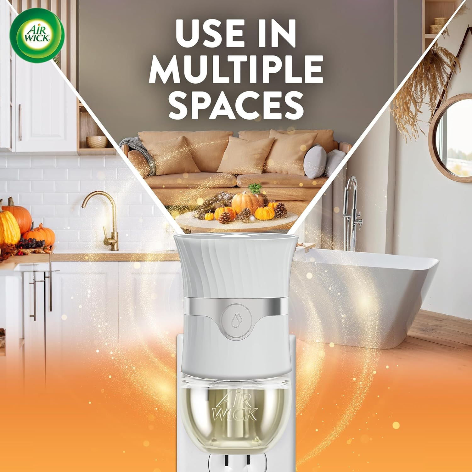 Air Wick Plug in Scented Oil 5 Refills, Pumpkin Spice, Fall Scent, Fall Spray, (5X0.67Oz), Essential Oils, Air Freshener, Packaging May Vary image number 2