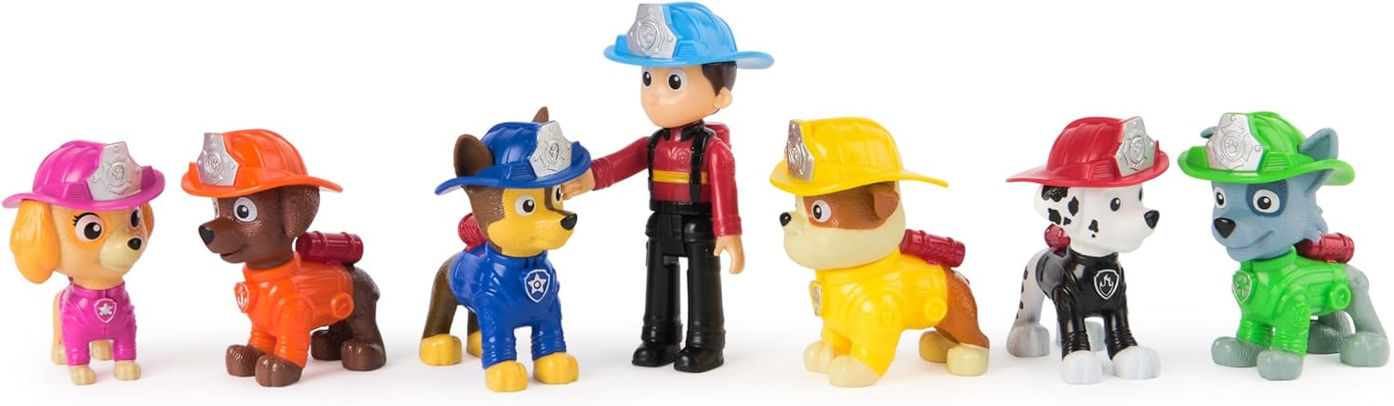 PAW Patrol Fire Rescue Team Pack with 7 Collectible Action Figures, Including Ryder & 6 PAW Patrol Pups, Kids Toys for Boys & Girls Ages 3 and Up