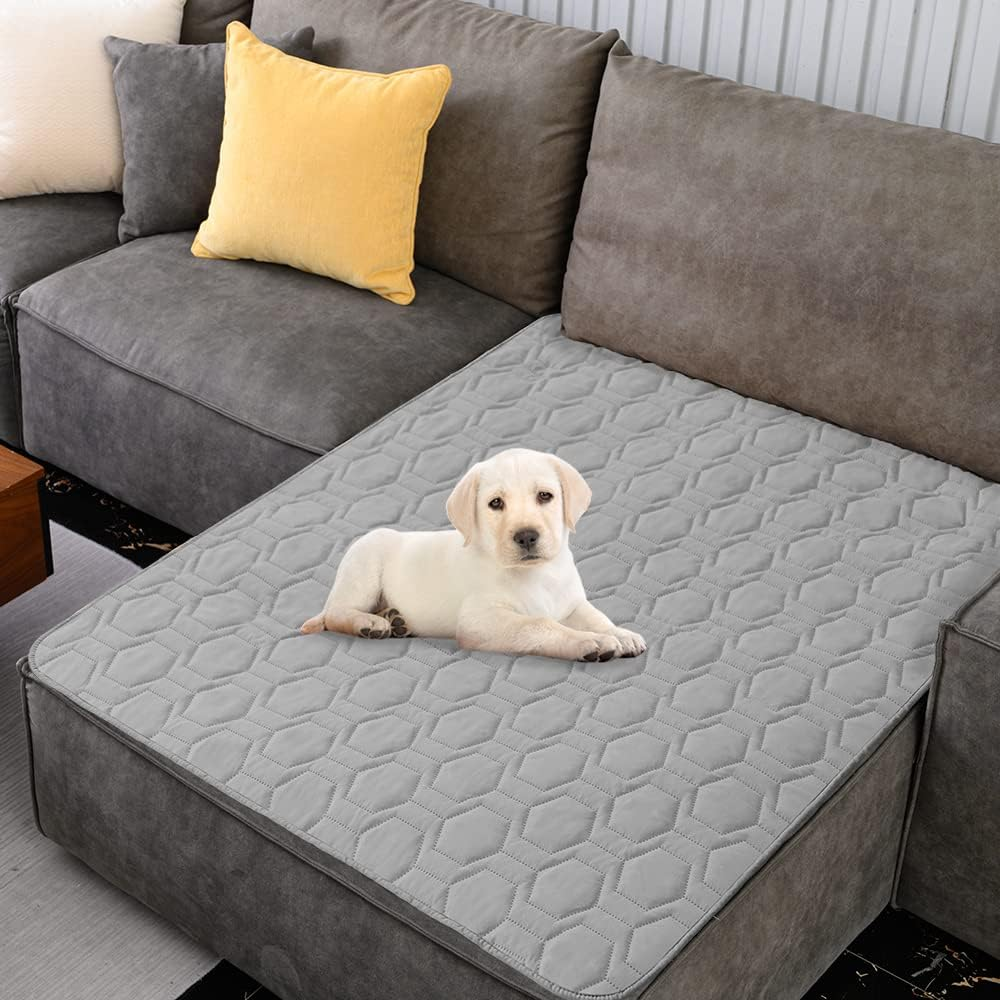 Tcksstex Waterproof & Non-Slip Dog Bed Cover and Pet Blanket Sofa Pet Bed Mat ，Car Incontinence Mattress Protectors Furniture Couch Cover for Most Cats Dogs,Pets<30X70-Light Grey> image number 2