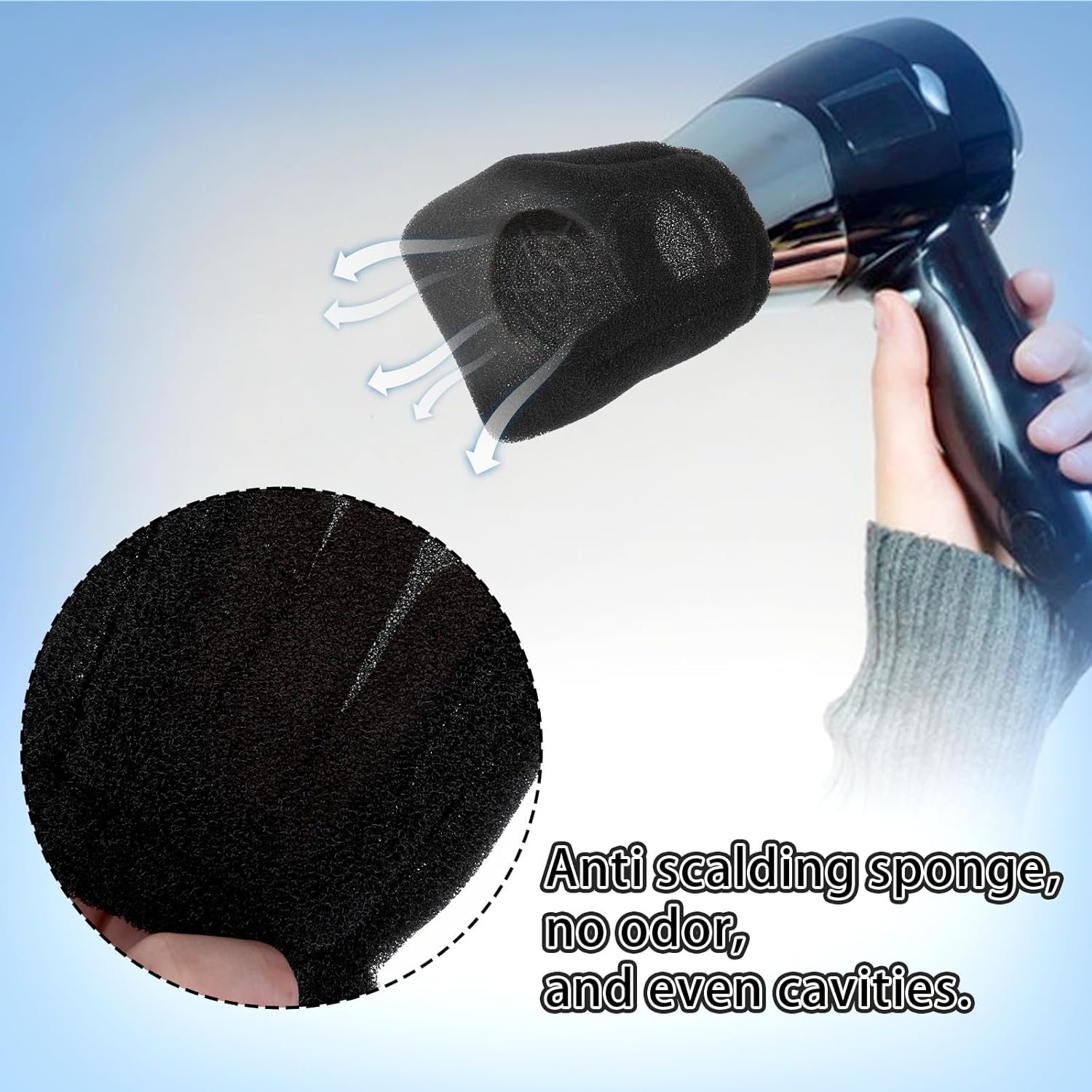 2Pcs Hair Dryer Sock Diffuser Cover Sponge Hair Dryer Diffuser Cover Universal Hair Dryer Attachment Portable Soft Curly Hair Diffuser Cap for Home Travel Hotel Hairstyling Accessories