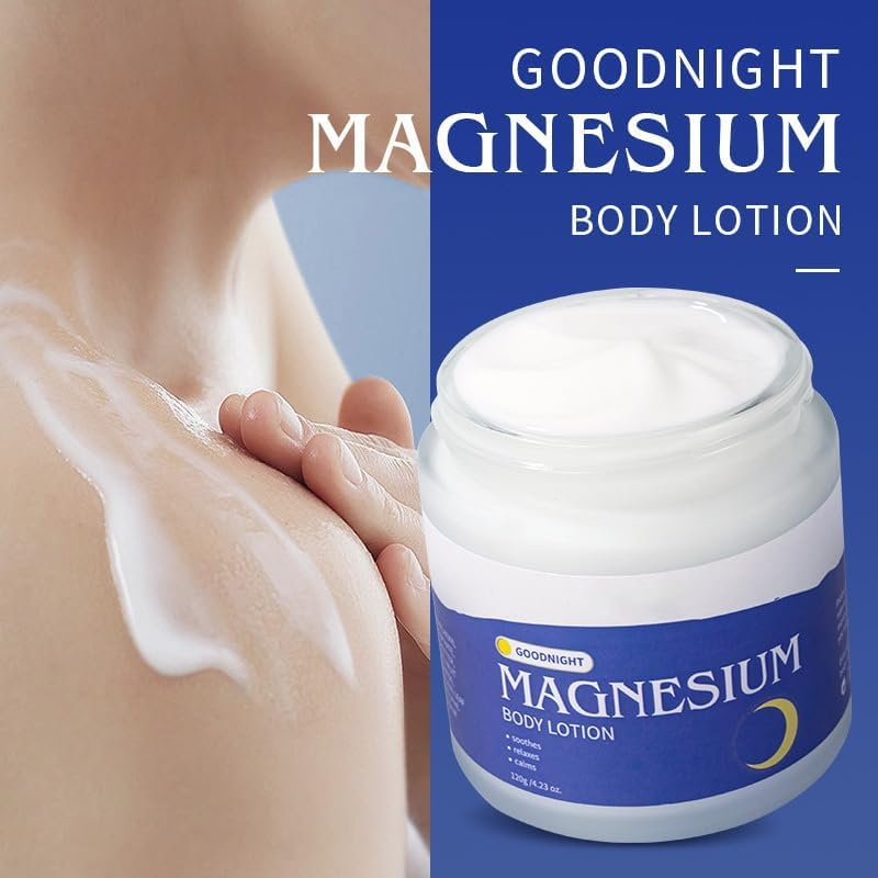 Magnesium Body Cream 120G - with Olive Extract & Shea Butter, Promotes Muscle Relaxation & Soothing，Helpful for a Good Night'S Sleep