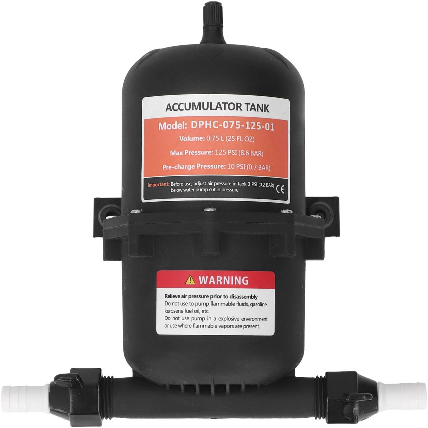 Rv Pre Pressure Accumulator Tank, Universal 0.75L Maximum 125PSI 1/2MNPT Port Fitting Rv, Constant Pressure, Reduced Cycling, for Rv Boat Travel Trailer Caravan image number 5