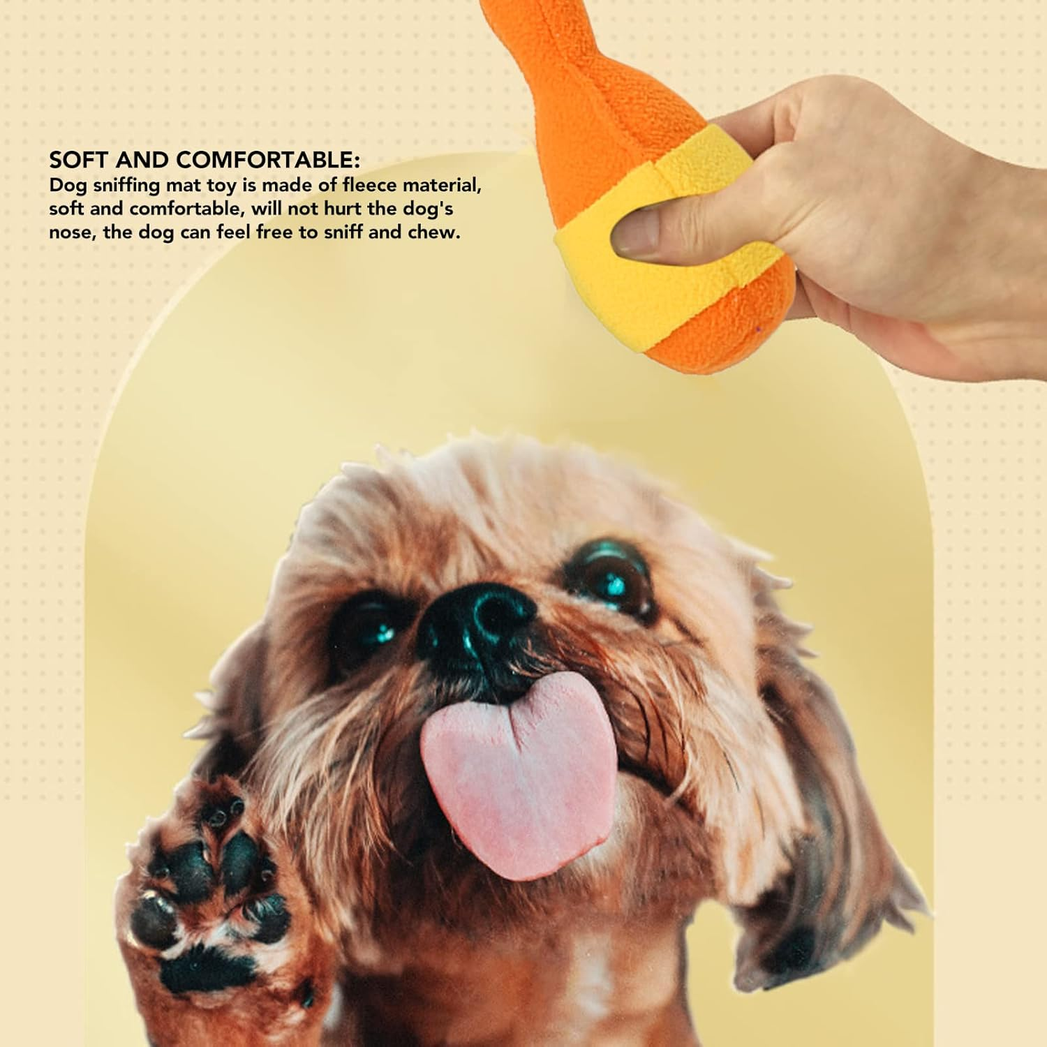 Snuffle Mat for Dogs,Pet Sniffing Pad Slow Eating Reduce Boredom Dog Sniffing Feeding Mat Puzzle Toy with Squeaky Bowling for Smell Training image number 1