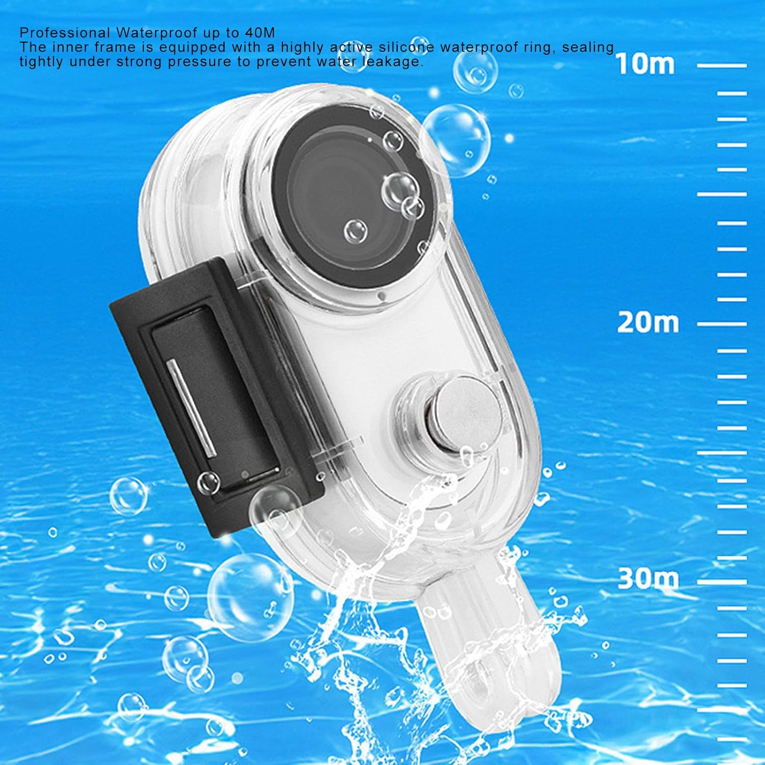 40M Underwater Diving Protective Shell, Waterproof Case with Bracket Accessories for GO3S, Swimming Diving Surfing Photography image number 3