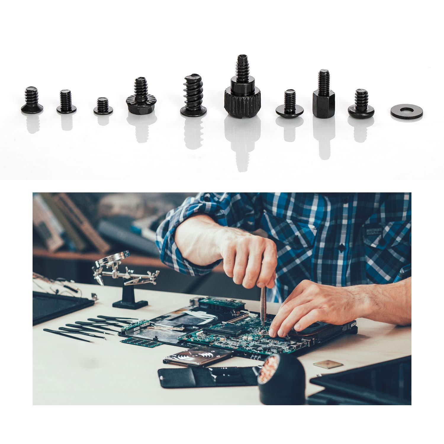 VAPKER 420Pcs Computer Screw Set PC Motherboard Screws Spacers for Universal Motherboard PC Case Fan CD-ROM Hard Disk Notebook image number 2