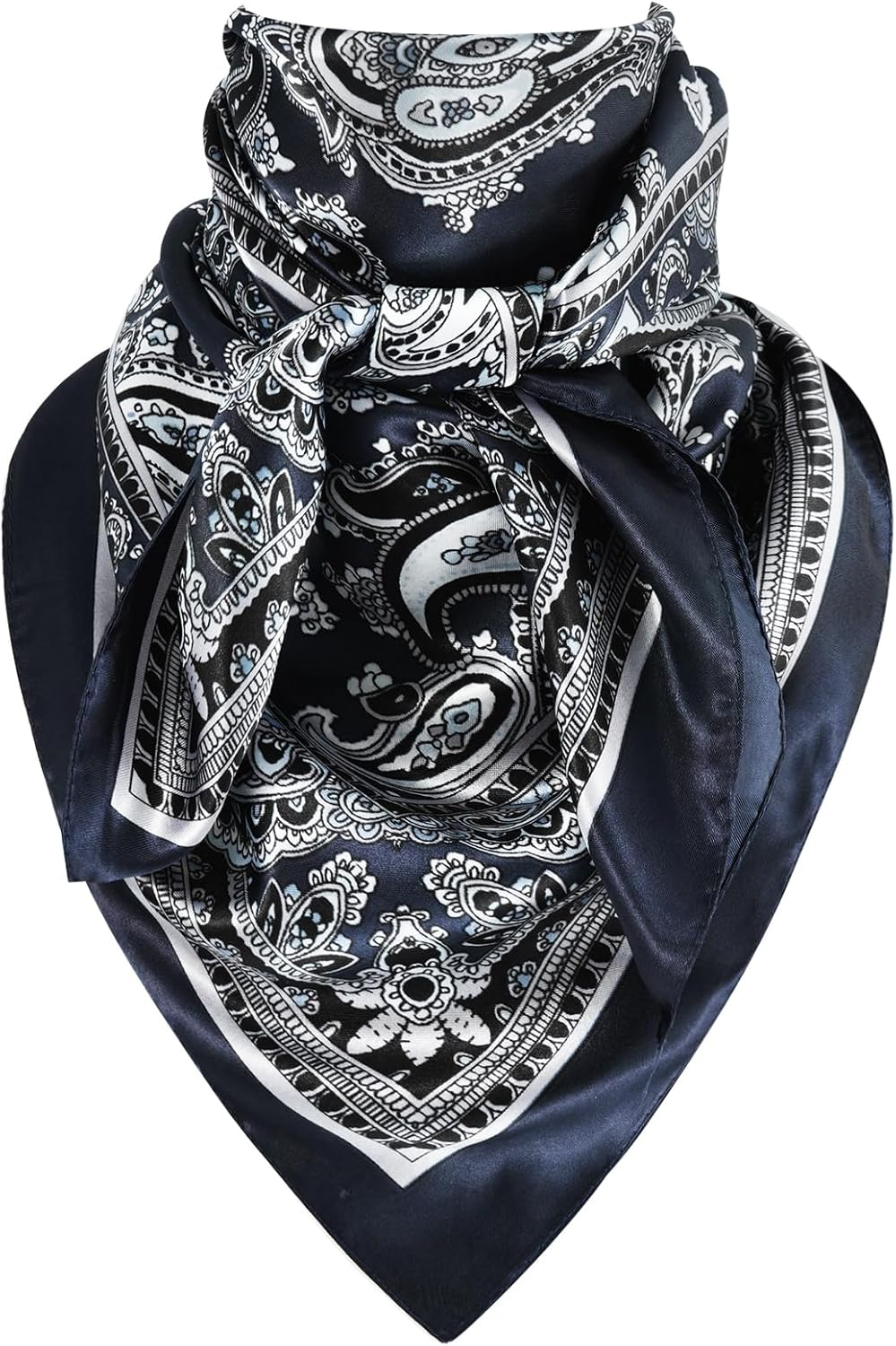 GERINLY 35 Inch Wild Rag Cowboy Scarves for Men, Large Rancher Neckerchief Silk Feel, Oversize Western Bandana