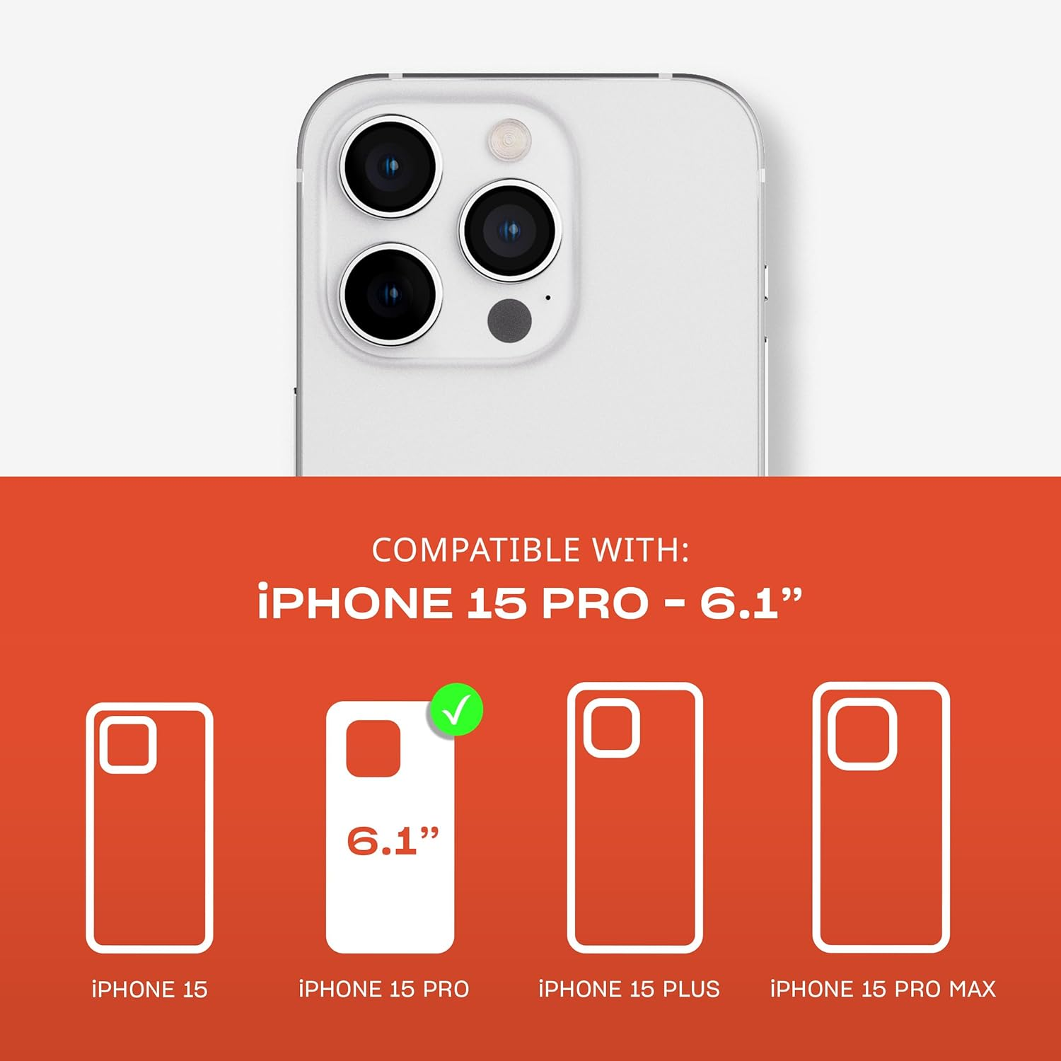 Tech21 Evo Check Case with Magsafe for Iphone 15 Pro, Smokey/Black image number 1