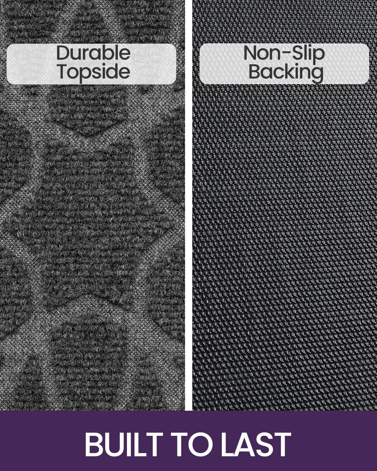 DEXI Front Door Mat, Welcome Mats Heavy Duty Durable Low Profile outside Doormat for Entryway, Patio, Garage, High Traffic Areas, 17"X29", Grey image number 5