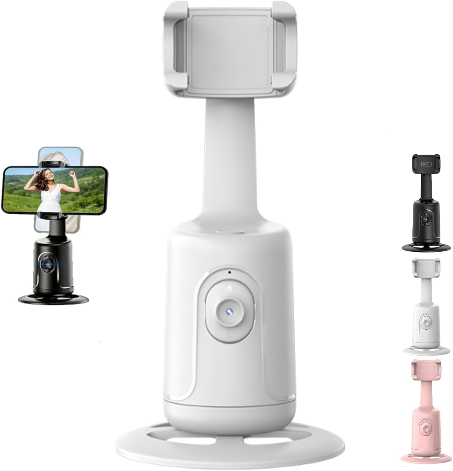 Ai-Powered Fully Automatic Tracking Phone Gimbal, Phone Gimbal Stabilizer, Smart 360&deg; Auto Face Tracking Gimbals, No App, No Setup, Anti-Shake Rechargeable for Vlogging, Selfies (#A)