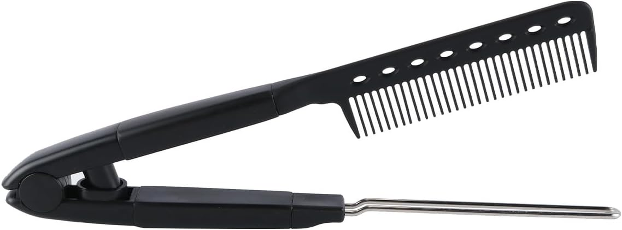 Gorise V Shape Hair Straightening Comb Brush Straightening Comb Hair Care Tool Dry and Wet Use Portable Styling with Folding Handle image number 4