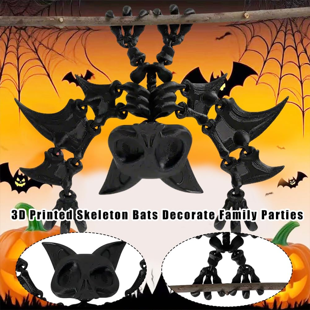 Halloween 3D Night Light Bat Model Set of 3 Joint Movable Simulation Bat Halloween Parties Decoration for Window Garden Christmas Tree Home Creative Gifts image number 1