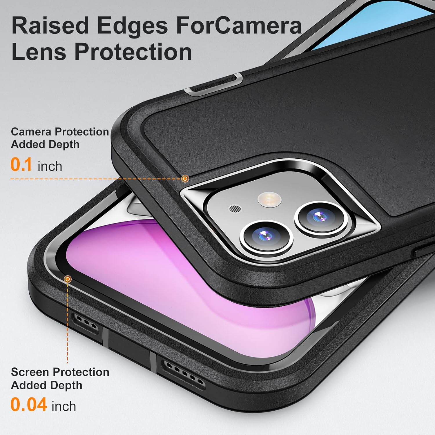 Shockproof Case for Iphone 11 Case with Kickstand,Military Grade Drop Protective,Heavy Duty Hard Back 3-Layer Protective Phone Cover for Iphone 11 (Black) image number 5