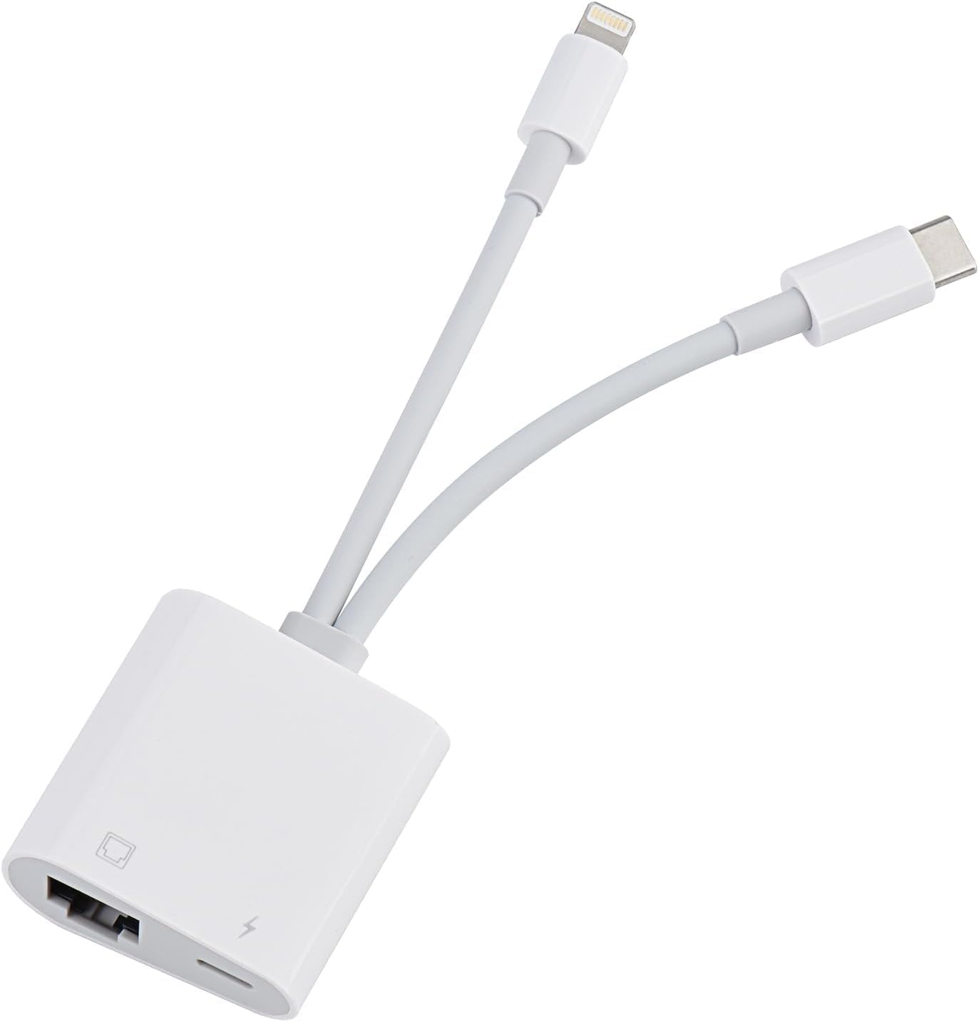 2-In-1 USB C & Lightning to Ethernet Adapter, RJ45 LAN Network Dongle with PD Charging Port, 100Mbps Gigabit Internet Adapter for Iphone, Ipad, Macbook, Plug and Play image number 4