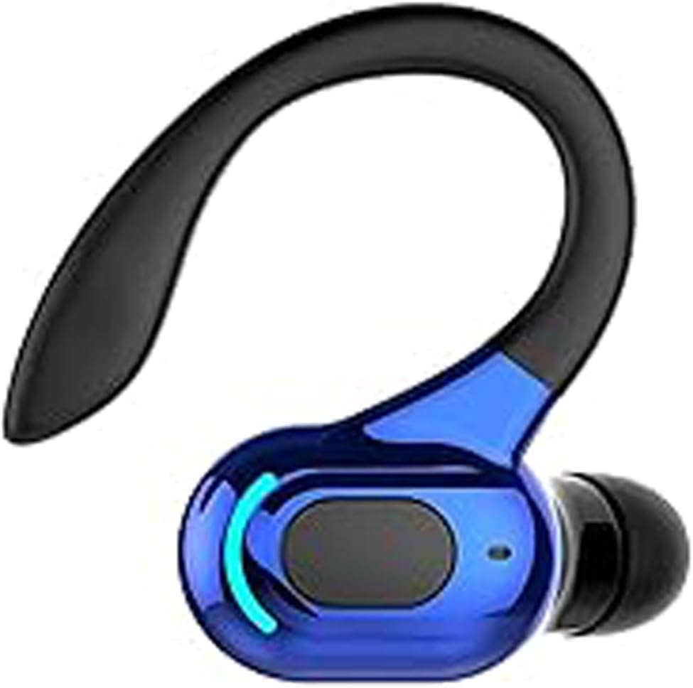 Bluetooth Headset with Microphone Mobile Phone Wireless Hands-Free In-Ear Single Headphones Bluetooth Wireless Earbud with Ear Hook Cordless Earphones Hands-Free Ear for Business Office Driving