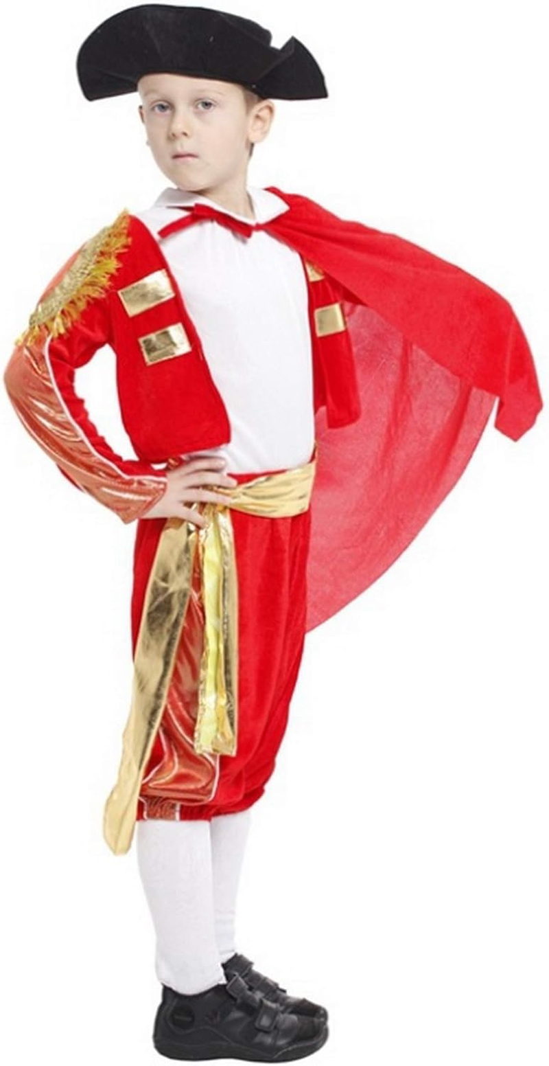 Licus Boys Matador Role Play Spanish Halloween Costume Red Bull Fighting Outfits