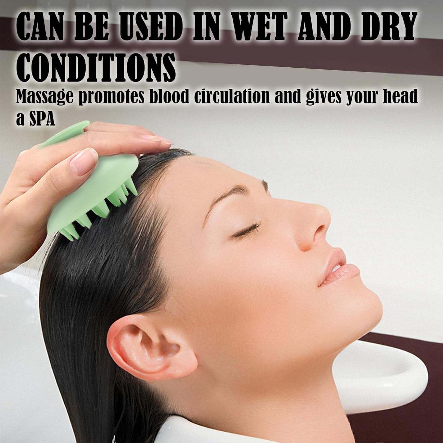 DKDDSSS Scalp Massage Brush Shampoo Brush, 2 Pieces Silicone Shampoo Hair Brush for Exfoliating and Stimulating Hair Growth, Reduces Dandruff, Stimulate Hair Growth, Fir Green image number 3