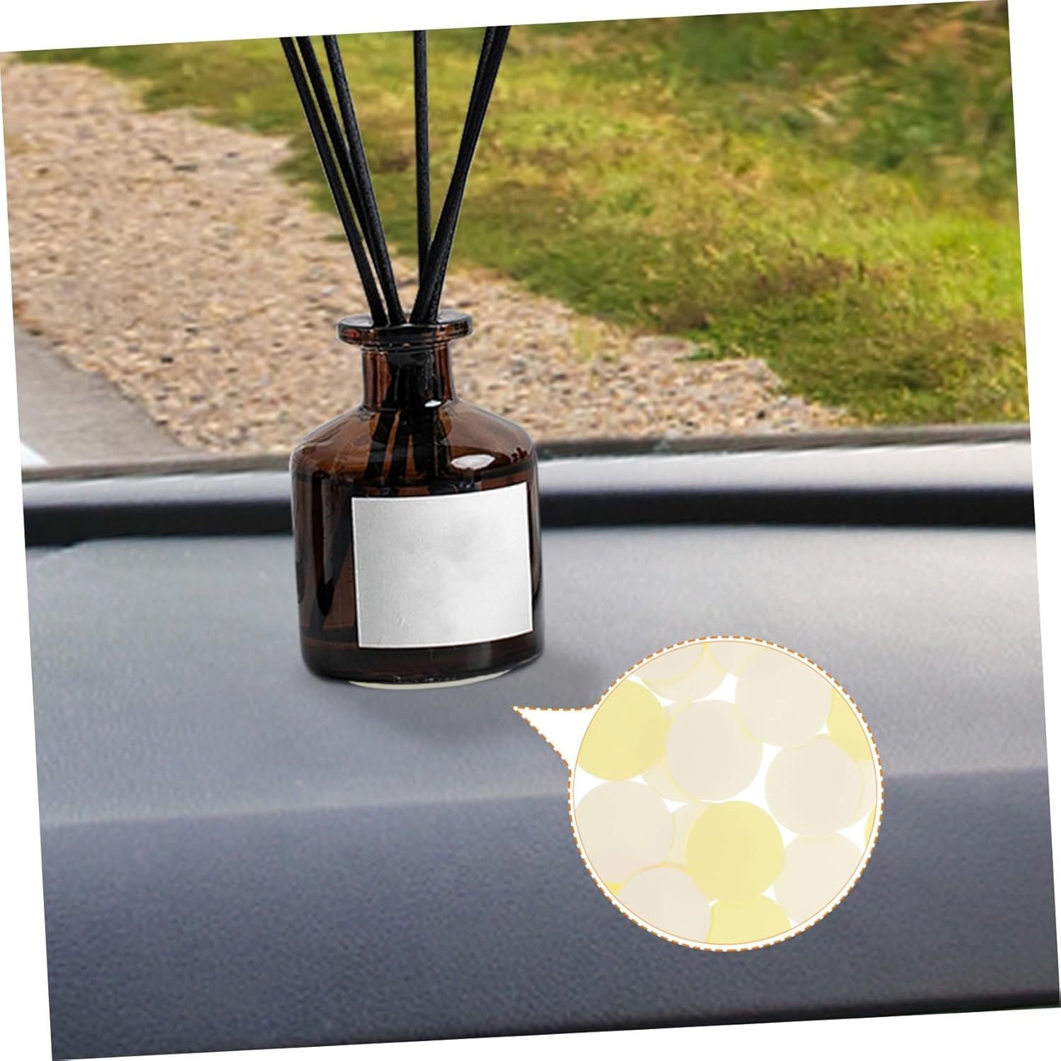TEHAUX 24Pcs Little Yellow Base Film Double-Sided Adhesive Self Adhesive Double-Sided round Stickers for Car Home Office image number 2