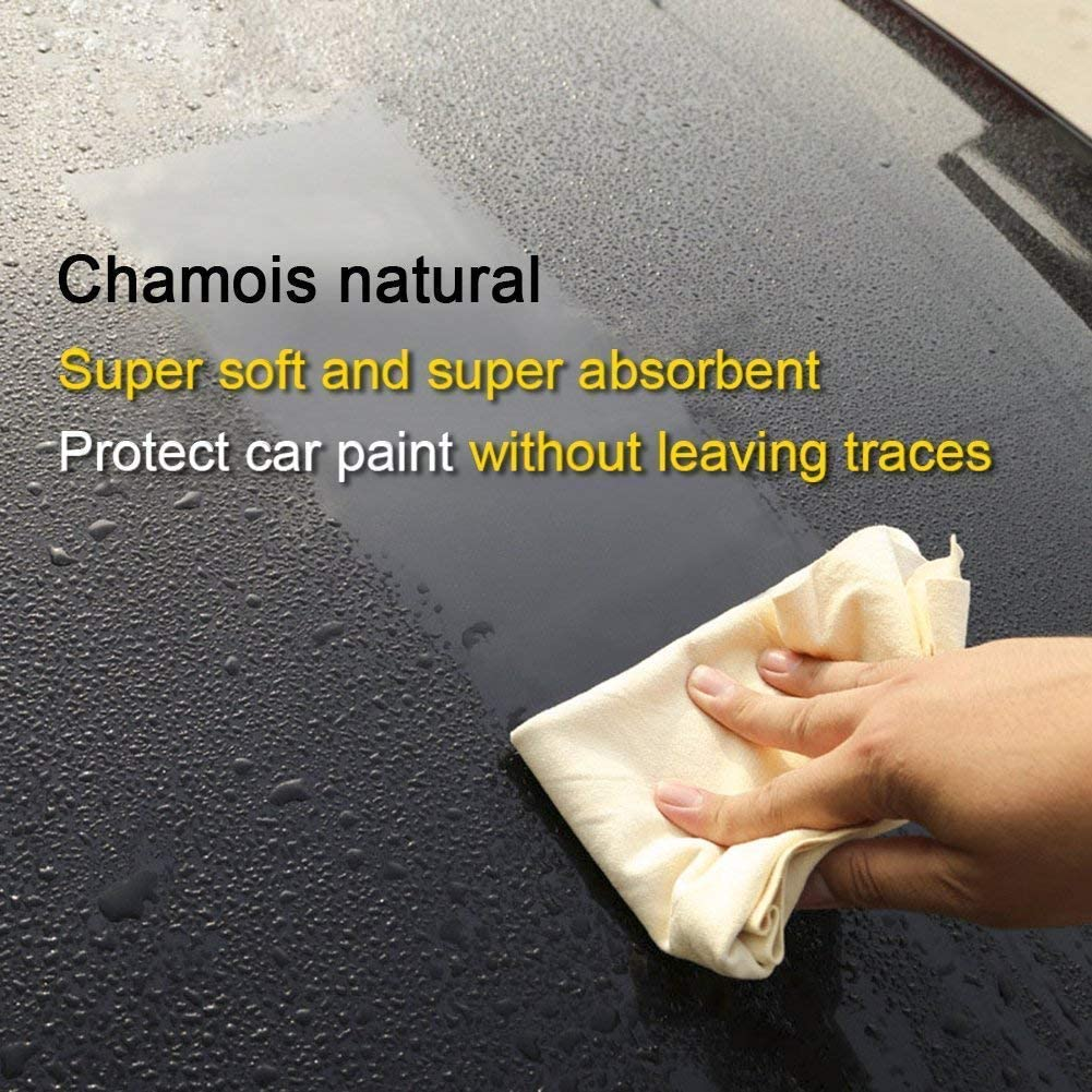 Car Nature Chamois Drying Towel 60X90Cm Natural Chamois Washing Cloth for Car Leather Super Absorbent Leather Cleaning Towel Wipes 6.5 Sq Ft