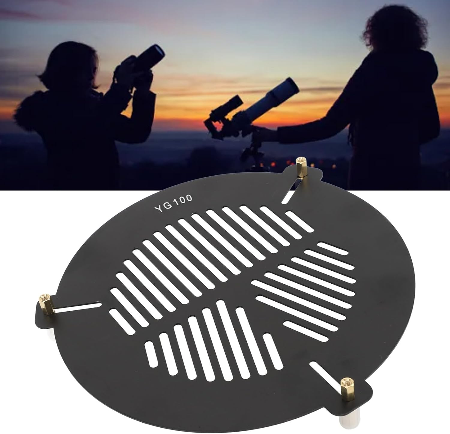 Generic Bahtinov Mask Focusing Mask for Telescopes, Aluminum Alloy Telescope Focusing Astronomical Part for 104 to 146 Mm Outer Diameter Astronomical Telescope image number 6