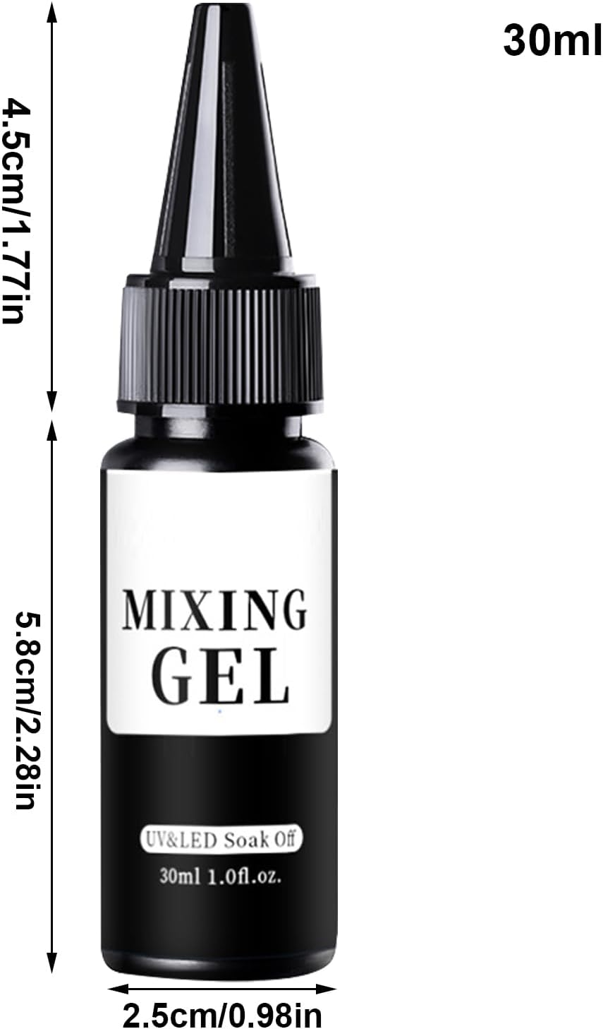 Iouyjiu Clear Gel Nail Polish - Multifunctional Mixing Gel - Multifunctional 30Ml Mixing Polish for Salon Cosplay Wedding Gathering Festive Vacation image number 2