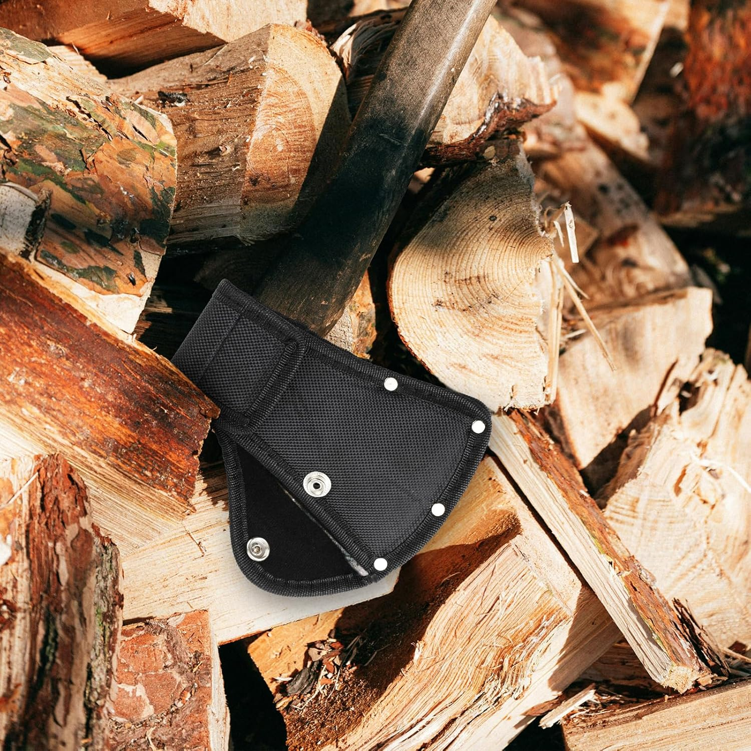 2Pcs Axe Head Cover, Hatchet Sheath Axe Holster Double Snap Ax Protective Cover Camping Axe Blade Cover Camp Axe Sheath Fit for 1.25Lb Axe Hatchet Protector for Outdoor Hiking image number 3