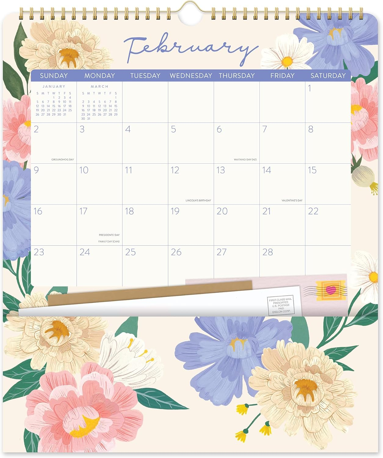 2025 Calendar Bella Flora Pockets plus Wall Orange Circle Studio 25150 image number 4