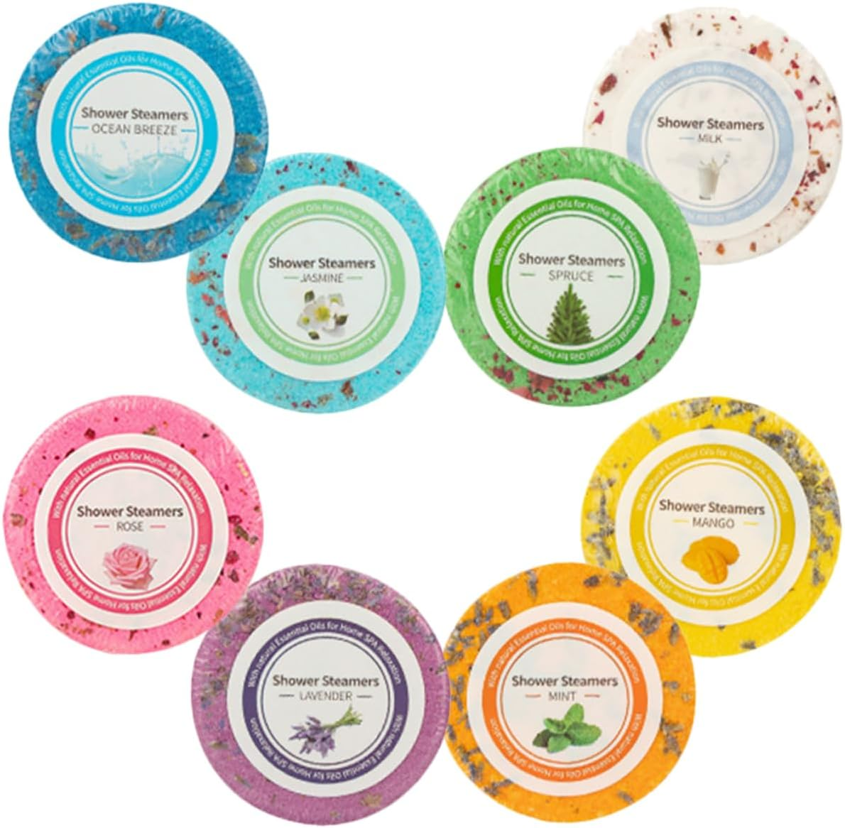 CTIRCHIU 8Pcs Tablets Essential Oil Bath Drops for Relaxation Practical Aroma Tablets for Home Travel Nourishing Sea Salt Formula for All Skin Types image number 6