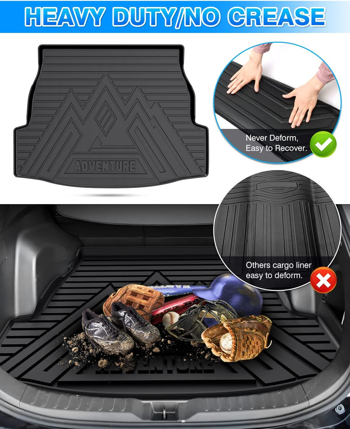 Rav4 Cargo Liner - Trunk Mat for Toyota RAV4 2019-2024 2025, All Weather Cargo Mat for Rav4 Accessories, Heavy Duty (Fit for All Models) image number 2