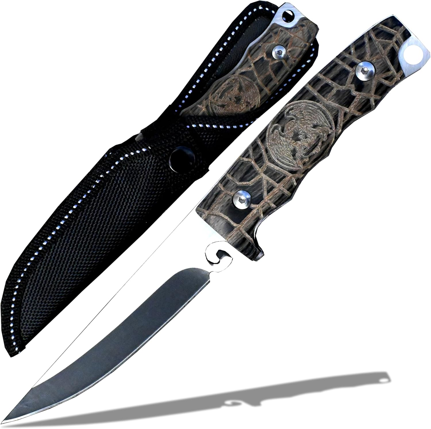 Skinning Knife - D2 Steel Fixed Blade Knife with Sheath - Outdoor Full Tang Knife - Camping Knife - Camp Knife image number 6