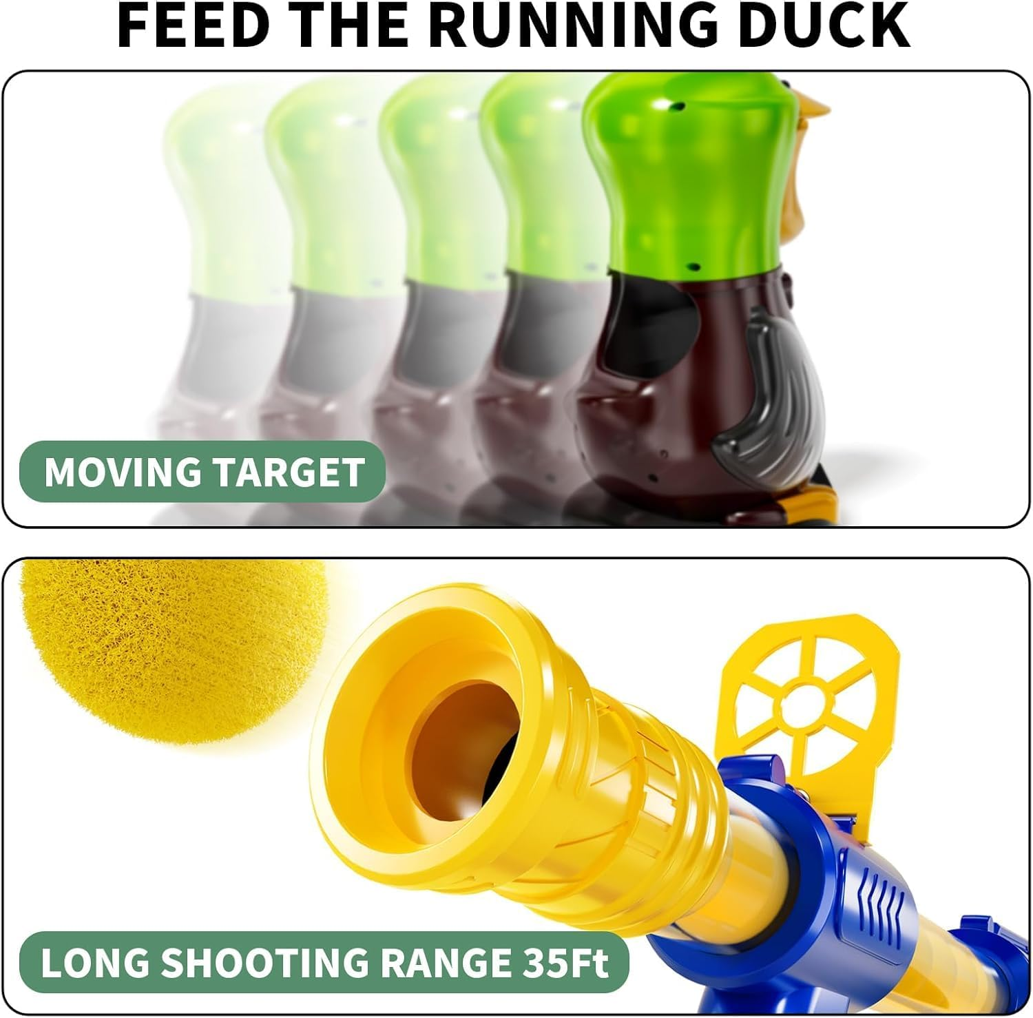MSKOLER Duck Shooting Toys for Kids 3-5 Years, 2 Packs of Foam Shooting Toy with Movable Shooting Game, Interactive Competition Game Gifts for Boys and Girls Ages 6 7 8 9+ Years Old image number 3