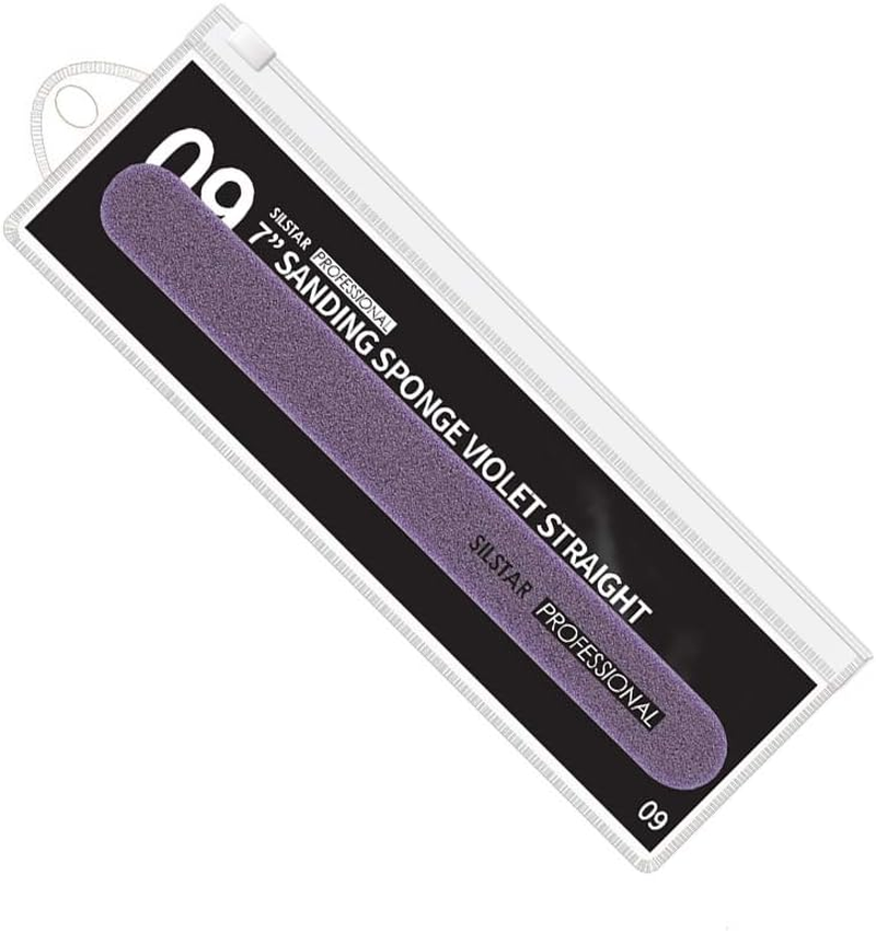 SILSTAR PROFESSIONAL 7" SANDING SPONGE VIOLET STRAIGHT 150/220 MADE in KOREA