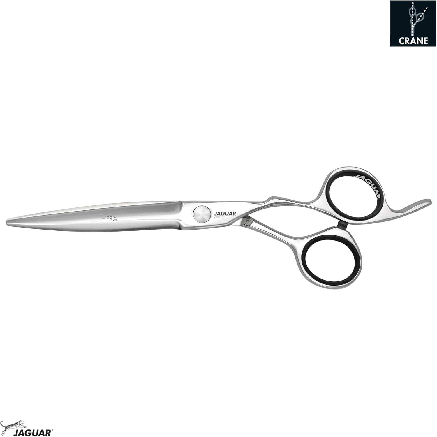 JAGUAR HERA Hair Scissors 6.25 Inches | Hairdressing Scissors in Crane Design with Forged Finger Hook and Rounded Dagger Blade | Polished | Made in Germany image number 2