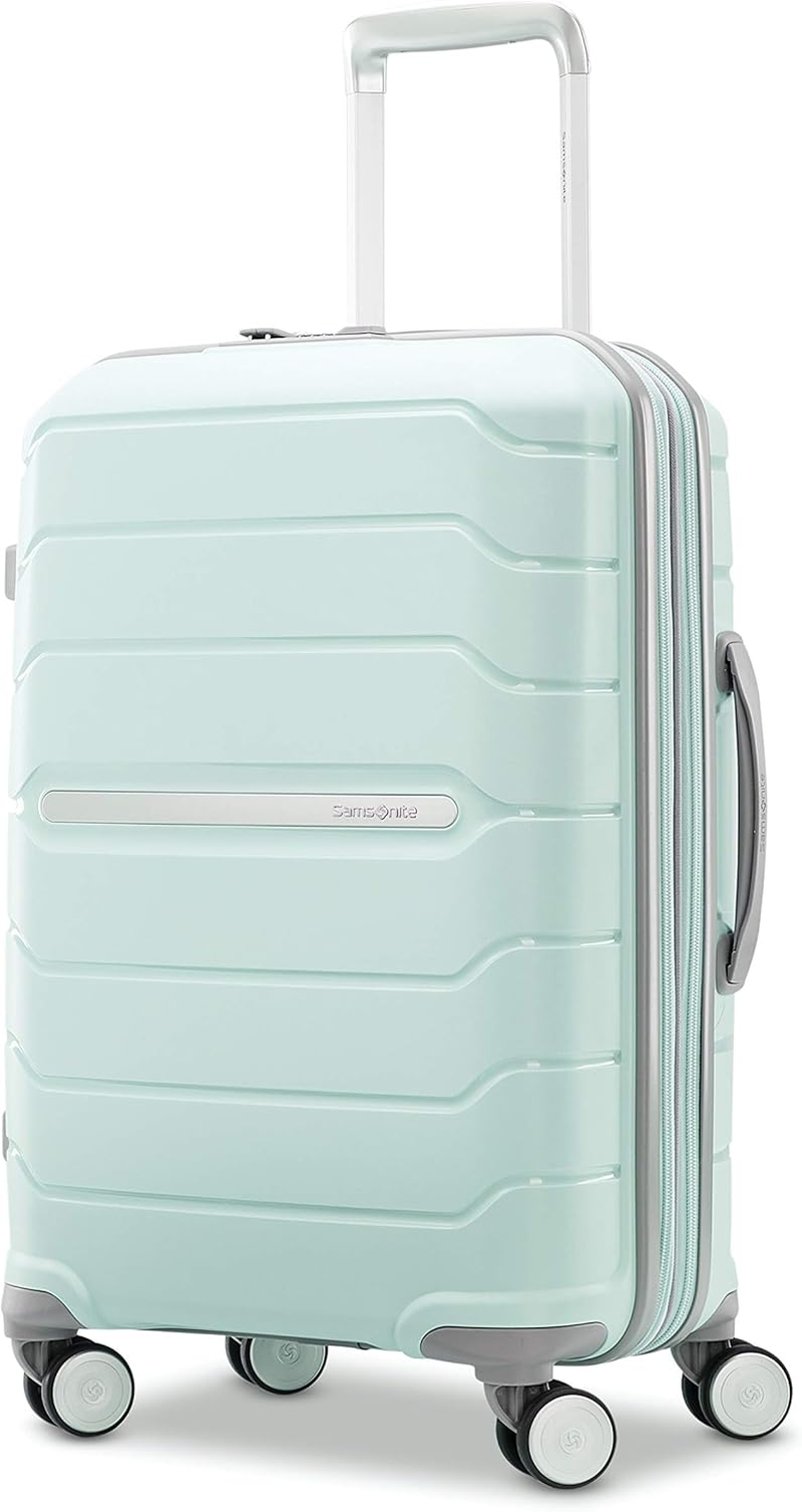 Samsonite Unisex-Adult Freeform Hardside Expandable with Double Spinner Wheels, White, Checked-Medium 24-Inch, Freeform Hardside Expandable with Double Spinner Wheels