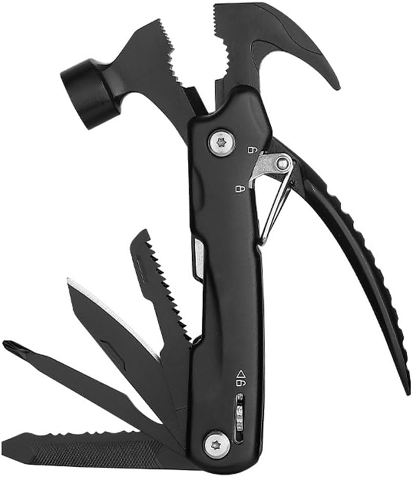 AIMALL Multi-Function Hammer Tool - Integrated Nail Hammer, Pliers, Screwdrivers, Saw, Wire Cutter for Outdoor Camping and Emergency image number 5